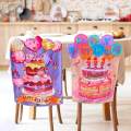 2 Pieces Birthday Chair Cover Office Cake Patterns Kids Birthday Chair Cove.