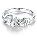 Huitan Letter Mom Rings Love Gift for Mother Silver Color Band Exquisite Finger-ring Fashion Versatile Women's Jewelry Drop Ship. 