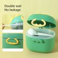 Portable baby milk powder box with spoon Dinosaur baby box food storage Outside Travel large capacity food storage box. 