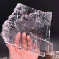 【VisioN Shop】HOT!!!!Natural White Selenite Crystal Slab Transparent Healing Home Decor.