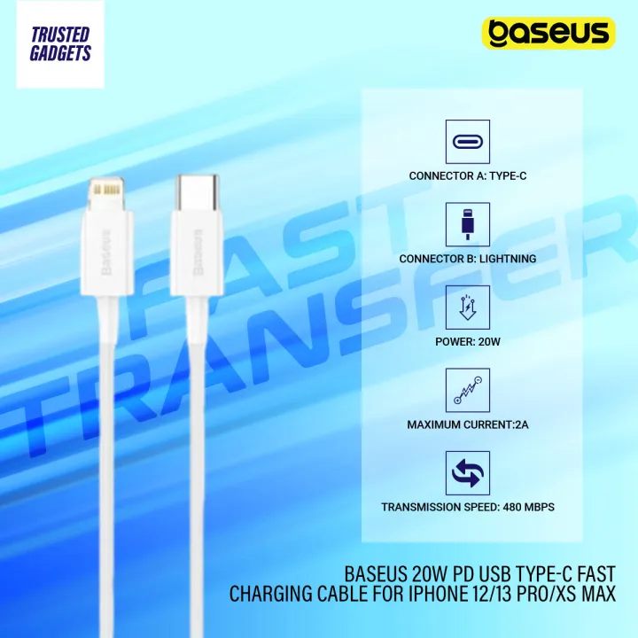 Baseus%2020W%20PD%20USB%20Type-C%20Fast%20Charging%20Cable%20for%20iPhone%2012/13%20Pro/Xs%20Max%20-%20Image%203