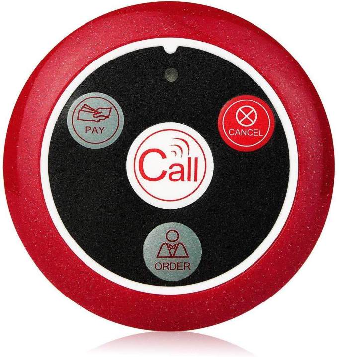 Retekess T117 Wireless Restaurant Pager Caregiver Pager Wireless Nurse Call System 1 Pc Coaster Pager 4 Call Button for T128 Wireless Calling System