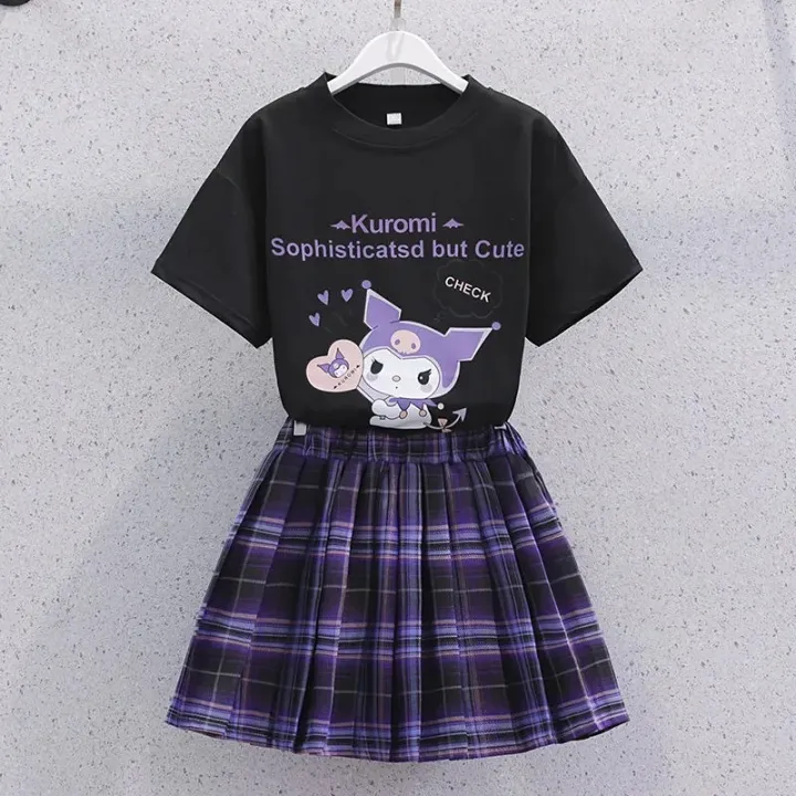 College%20Style%20T-shirt%20Short%20Summer%20New%20Girls%20JK%20Set%20Children's%20Clothing%20Fashionable%20Pleated%20Skirt%20-%20Image%202