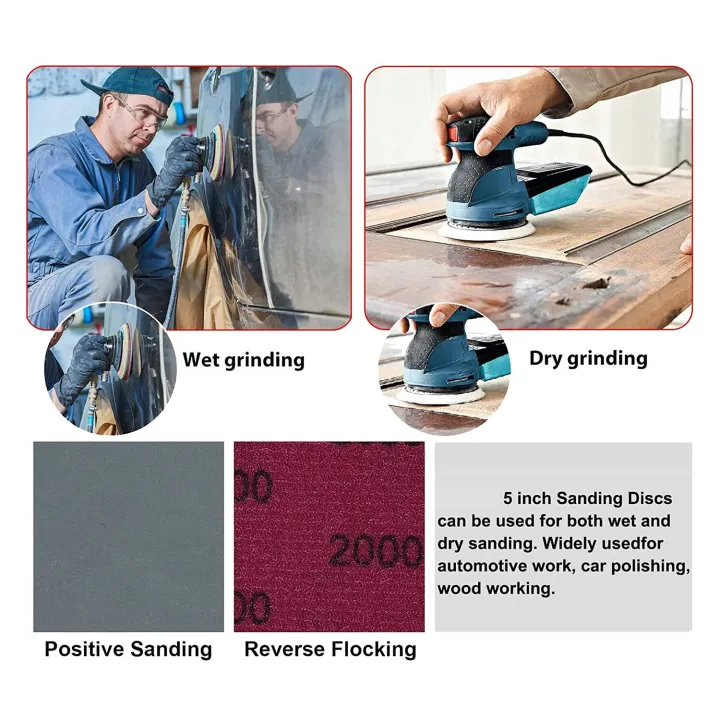 30Pcs%205-Inch%20Sanding%20Disc%20Sets,%20Hook&Loop%205-Inch%208-Hole%20Combination%20(800/1000/1500/2000/3000/5000)%20Sandpaper%20New%20Silicon%20Carbide%20-%20Image%205