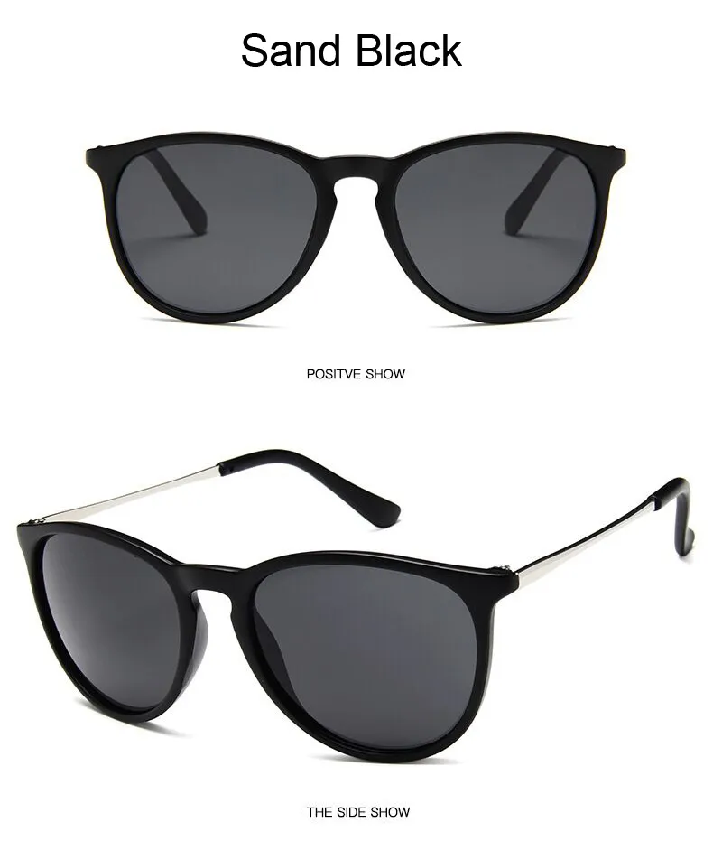 Brand Designer Round Cat Eye Sunglasses Man Retro Shades Male Sun