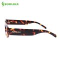 SOOLALA Anti Blue Light Blocking Reading Glasses Women Eyeglasses Frame Small Rectangle Gray Tea Lens Sunglasses Reading Glasses.