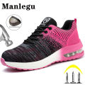 【selevn roind】 Safety Shoes Men Women Work Safety Boots Steel Toe Shoe Puncture Proof Air Cushion Work Sneakers Light Fashion Work Shoes Unisex.