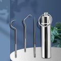 Portable Toothpicks Stainless Steel Tooth Pick Sticks Pocket Toothpick with Holder for Teeth Cleaning & Teeth Care 3 Types. 