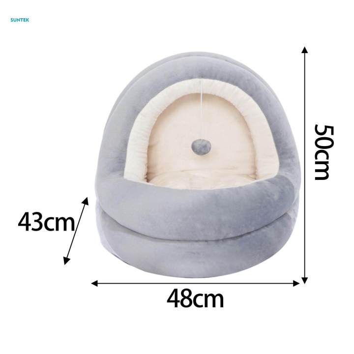 Cat%20Nest%20Soft%20Furniture%20Autumn%20Winter%20Kennel%20Indoor%20Dog%20Cat%20Bed%20Semi%20Enclosed%20Pet%20Cat%20large%20White%20-%20Image%204