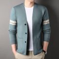 Knitted cardigan men's thin 2023 spring and autumn season new casual middle-aged and young shawl sweater, outer wearing sweater. 