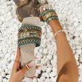 2023 Shoes for Women Summer Basic Women's Slippers High Quality Boho Women Slippers Women Metal Decoration Flat Sandals Zapatos.