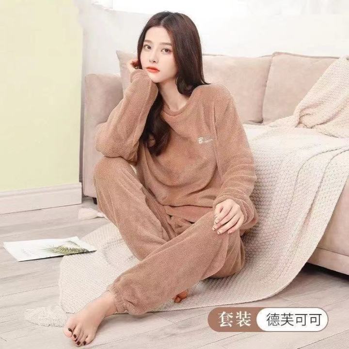 Autumn%20and%20winter%20coral%20velvet%20pajamas%20fairy%20warm%20warm%20suit%20pants%20new%20casual%20long%20sleeve%20loungewear%20thickened%20fashion%20women's%20winter%20-%20Image%203