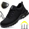 【selevn roind】 Air Cushion Working Shoes For Men Anti-Smashing Steel Toe Puncture Proof Construction Safety Shoes Sneakers Male Footwear. 