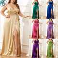 Plus Size Silk Occasion Dress in Rich Emerald with Wrap Silhouette and High Slit.