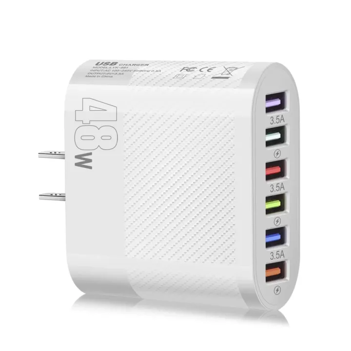 USB%20Wall%20Charger%2048W%206-Port%20Fast%20Charging%20Block%20Adapter%20Plug%20Compatible%20For%20IPhone%20Android%20Tablet%20PC%20Mobile%20Phone%20-%20Image%202