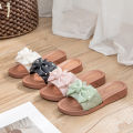 Summer fashion bow sandals wear versatile college princess style women's shoes beach flat slippers women.