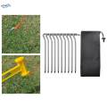 10Pcs Tent Stakes Pegs, Metal Camping Tent Nails Stake with Hooks, Ground Pins Stakes Ground Stakes Garden Stakes for Garden Travel Pitching , Bag. 