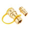 1/2 Inch Solid Brass Gas Propane Quick Connect Disconnect Fitting Connector Adapter. 