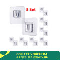 5 Pair Double Sided Wall Adhesive Hook Socket Holder Cable Storage Plug Fixing Organize Seamless Waterproof Reusable. 