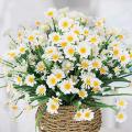 Artificial Flower UV-resistant Easy Care Long Stem Greenery Shrub Plant Faux Cemetery Flower Farmhouse Decor Photograph Prop.