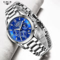 LIGE Men Watch Top Brand Original Sports Quartz Mens Watches Full Steel Waterproof Chronograph Wristwatch Men Relogio Masculino 8912. 