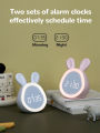 Kids Cute Rabbit Alarm Clock With Night Light Stepless Dimming Led Digital Alarm Clock For Boys Girls. 
