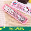 Kids Portable Stainless Steel Cutlery 2 Piece Spoon Fork With Chopsticks Set - Ideal Kids Student Gift Set For Mealtime Adventures At Home Or School. 