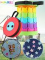 Folding Stool Outdoor Children's Rainbow Stool Portable Retractable Stool Adjustable Shrink Stool Fishing Stool Electric Car Chair. 