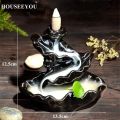 【Daily Necessities For Anyone Store】10Pcs Incense Cones + Backflow Incense Burner Incensory Buddha Statue Aroma oke Censer Room Incense Joss. 