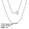 ORSA JEWELS Italian 925 Sterling Silver 1.0mm Side Chain Necklace Sterling Silver Pendant Necklaces Men Women Chain SC18-P.