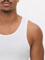 Men's 3 Pcs Pack Sleeveless Vests Cotton White Tank Top From Levin. 