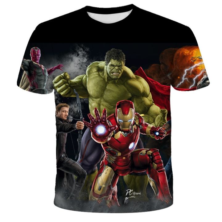 Boy Superhero Hulk Iron Man T-shirts for Kids Boys Clothes Anime T-shirt 3d Printed Young Children Cartoon Fashion Girl Tops Tee