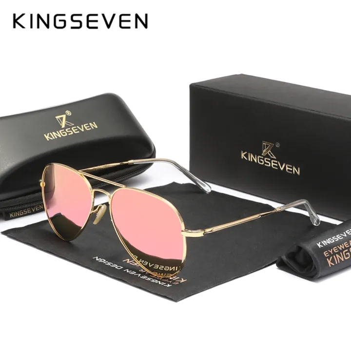 KINGSEVEN%20Pilot%20Alloy%20Sunglasses%20Polarization%20UV400%20Anti-reflection%20Full%20Frame%20Parsnip%20Glasses%20Women%20Retro%20Luxury%20Eyewear%20-%20Image%203