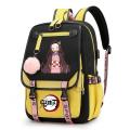 Novelty Anime Demon Slayer Nezuko Canvas Backpacks Teenage Girls Large School Bag Children Casual Bookbags Fashion Women Bagpack.