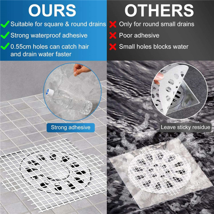 Disposable%20Shower%20Drain%20Hair%20Catcher,%204.1%20Inch%20Drain%20Cover%20Mesh%20Stickers%20Hair%20Collector%20for%20Shower%20Bathroom%20Easy%20Install%2030Pcs%20-%20Image%202
