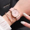 【3C VictoryEagle】Women Watch PU Belt Exquisite Arabic Numeral Ladies Quartz Watch Bracelet Set. 