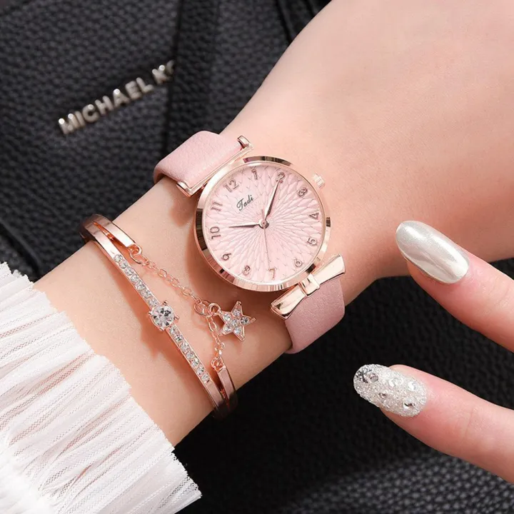 2%20pcs/set%20women%20watches%20bracelet%20set%20flowers%20ladies%20Bracelet%20Watch%20casual%20leather%20quartz%20wristwatch%20-%20Image%202