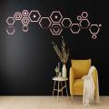24pcs Hollow 3D Hexagonal Mirror Wall Sticker DIY Honeycomb Decoration Self Adhesive Paper Waterproof Home Living Room Bedroom.