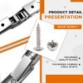 2PCS 90 Degree Self-Locking Folding Hinges Hole-free Hinge Table Legs Brackets 180 Degree Flat Spring Folding Hinge Hardware. 