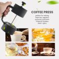 French Press Coffee & Tea Maker, Thickened Borosilicate Glass Coffee Press Rust-Free and Dishwasher Safe,Black. 