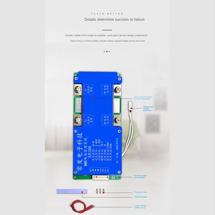 8S%2024V%20100A%20LiFePO4%20Battery%20Protection%20Board%20Same%20Port%20with%20Equalization%20Temperature%20Control%20BMS%20Battery%20Board%20for%20UPS%20Outdoor%20Powers%20Supply%20-%20Image%207