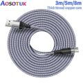 3m/5m/8m Monitor Charge Cable Micro USB Long Data Charging Cables Type C Extend Cable for iPhone Samsung Xiaomi Tablets Camera. 