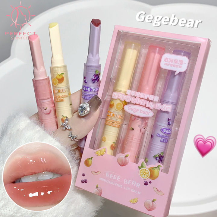 PerfectSunfeel Love Shape Fruit Jelly Lip Balm Moisturizing Clear Mirror Lip Gloss Waterproof Lasting Lip Tint Makeup Cosmetic