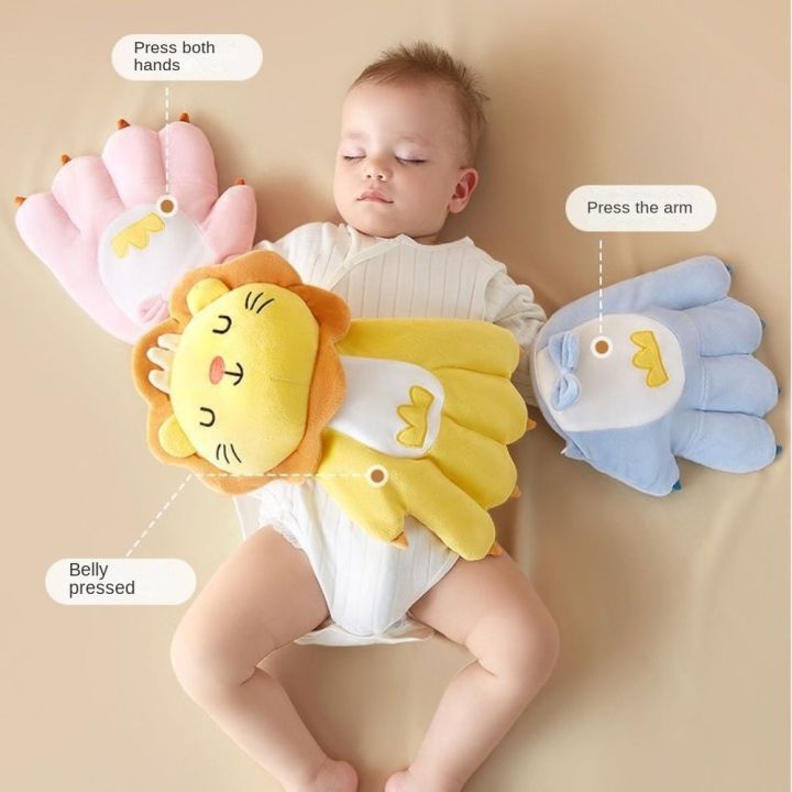 Comfortable Soft Baby Sleep Pillow Anti Startle Baby Sleep Aid Baby Soothing Palm Cartoon Baby Startle Prevention Glove