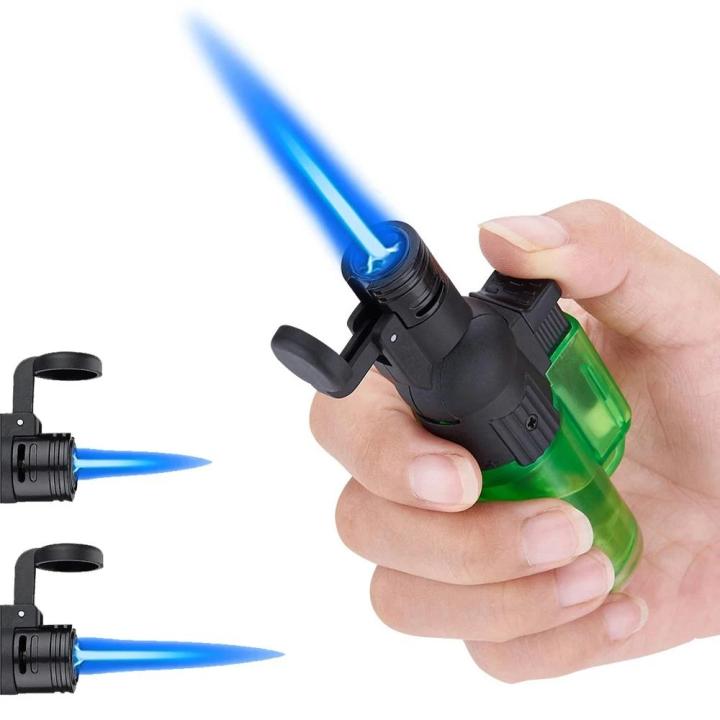 Windproof Flame Jet Lighter Refillable Butane Gas Torch Lighter Portable Cigar Lighters Accessories Foldable Nozzle