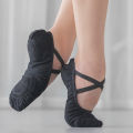 Canvas Ballet Slipper Split-Sole Shoes Fitness Gymnastics Flats Black_34. 