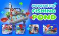 Tido Toys Fishing Game for Kids - An Interactive Party Toy with Electronic Slide Magnetic Pond, 3 Magnetic Penguin, 9 Fish, 2 Fishing Poles.