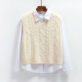 Korean Fashion Women's Sweater Vest 2024 New Spring Autumn Twist Knitted Loose V Neck Sleeveless Pullover Female Jupmer Tops. 