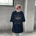 【Flash sale】 100%Cotton West Coast Fashion Doberman Short SleeveTT-shirt Men's Hound Printed High Street Retro Loose. 