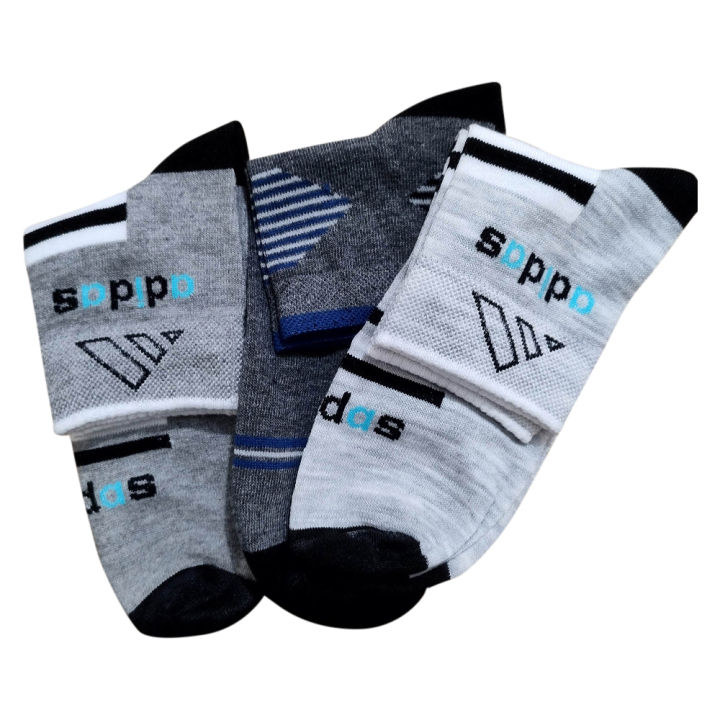 3 Pairs Comfortable Cotton Socks for Men Short Socks-Moja
